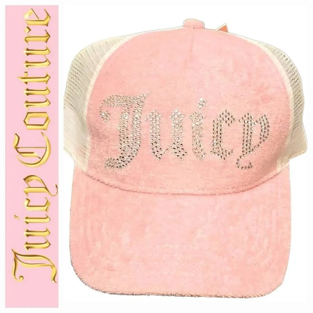Juicy Couture Rhinestone Logo Velour Snapback Cap